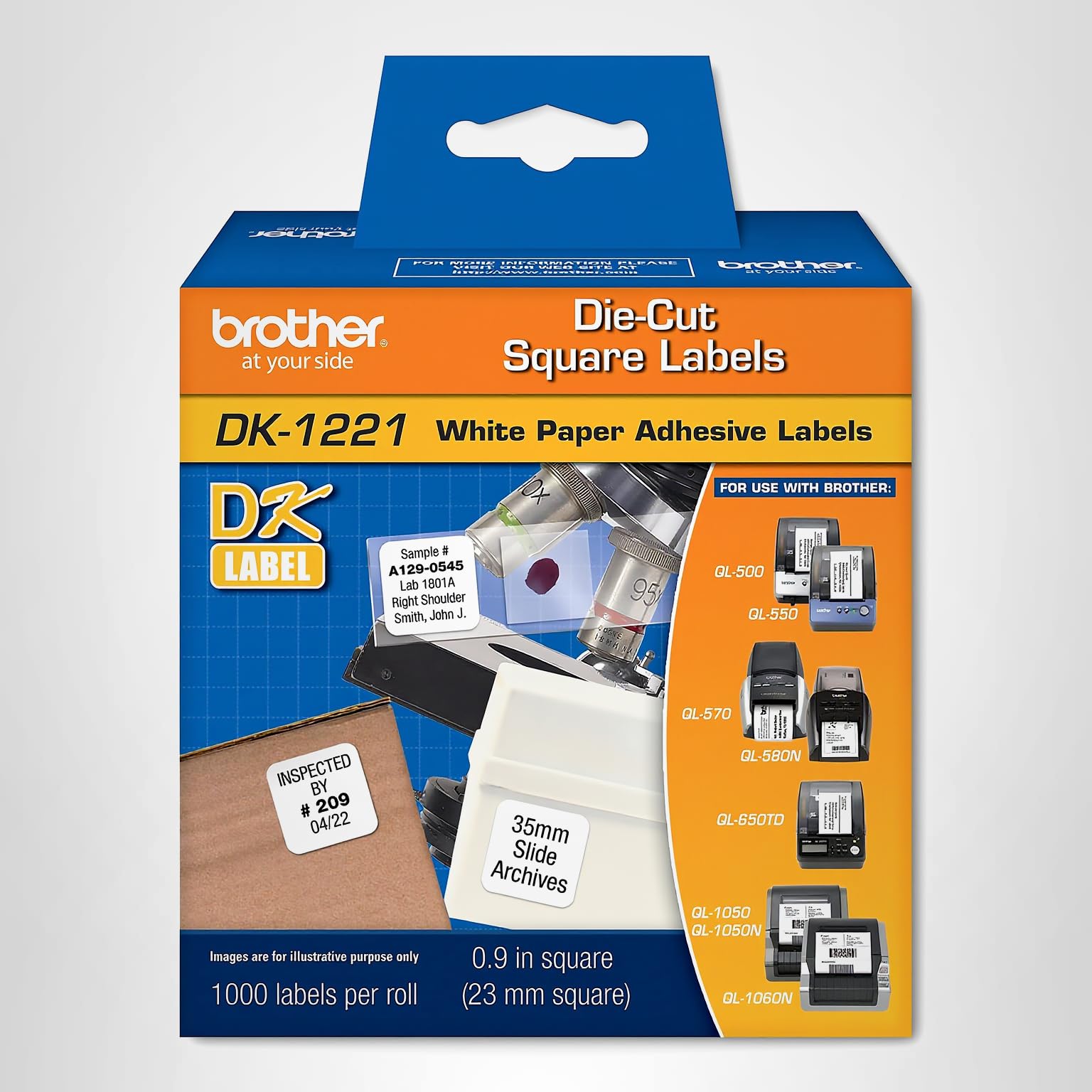 Amazon.com : Brother DK1221 Square Paper Labels, 1000 Labels